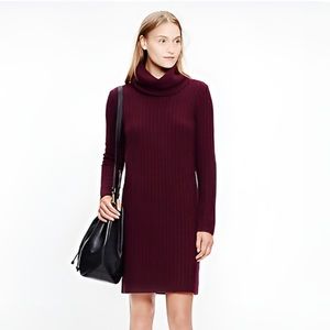 Madewell • Relaxed Turtleneck Sweater-Dress. Wool in Merlot